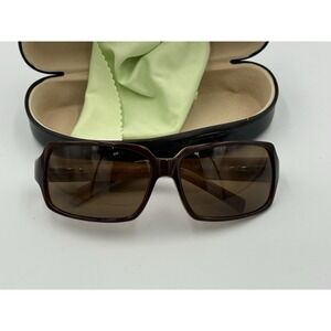 Vintage Kenneth Cole KC027 084 Brown Shield Sunglasses 62□15 Y2K w/ Case